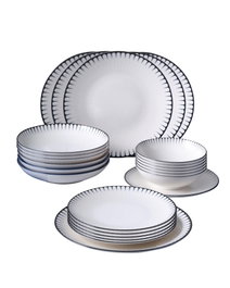 Hermia GBSATN24Y4R33063 Vajilla de Porcelana 24 Piezas Apta Lavavajillas y Microondas